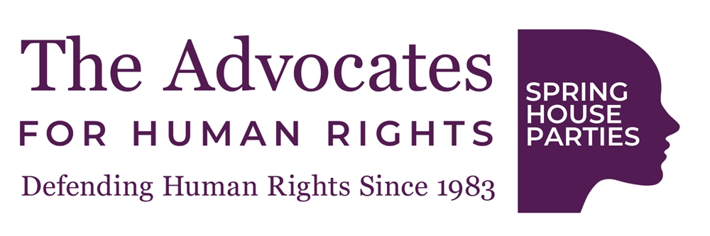 Banner for the Spring House Parties with The Advocates for Human Rights
